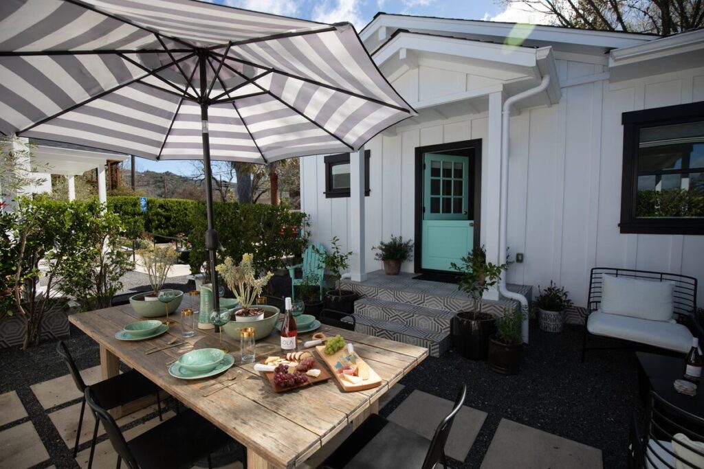 Bungalow A enjoys a beautiful, spacious patio