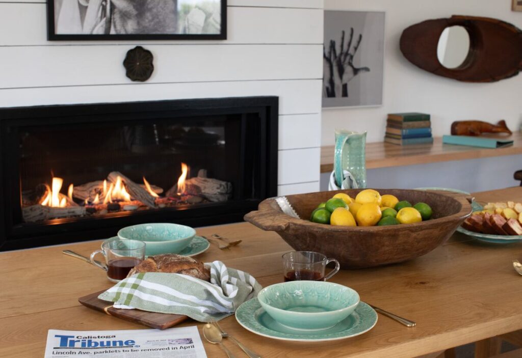 Bungalow A includes a warm fireplace
